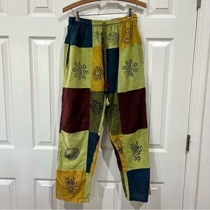 Body Tree Patchwork Hippie Pants Cotton Hand Printed S/M